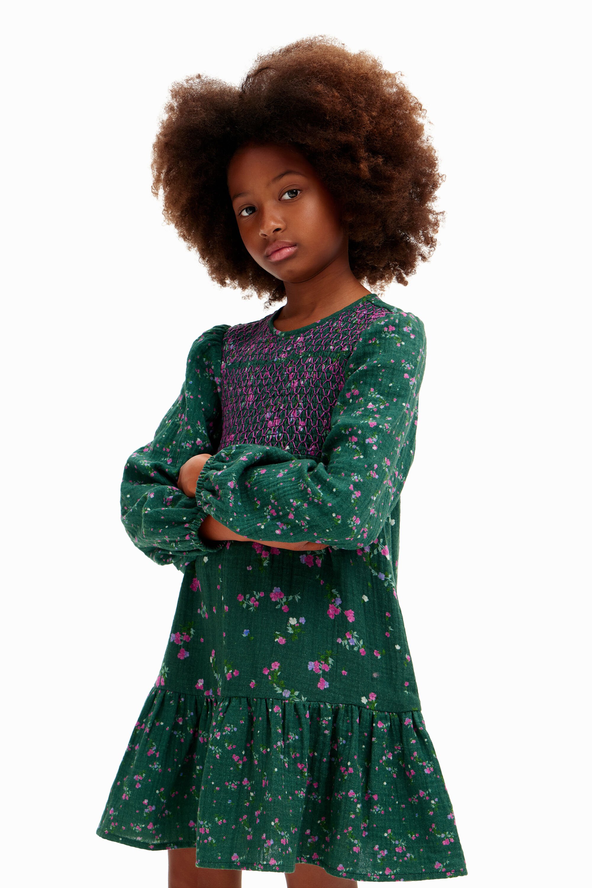 Green floral shirt dress store