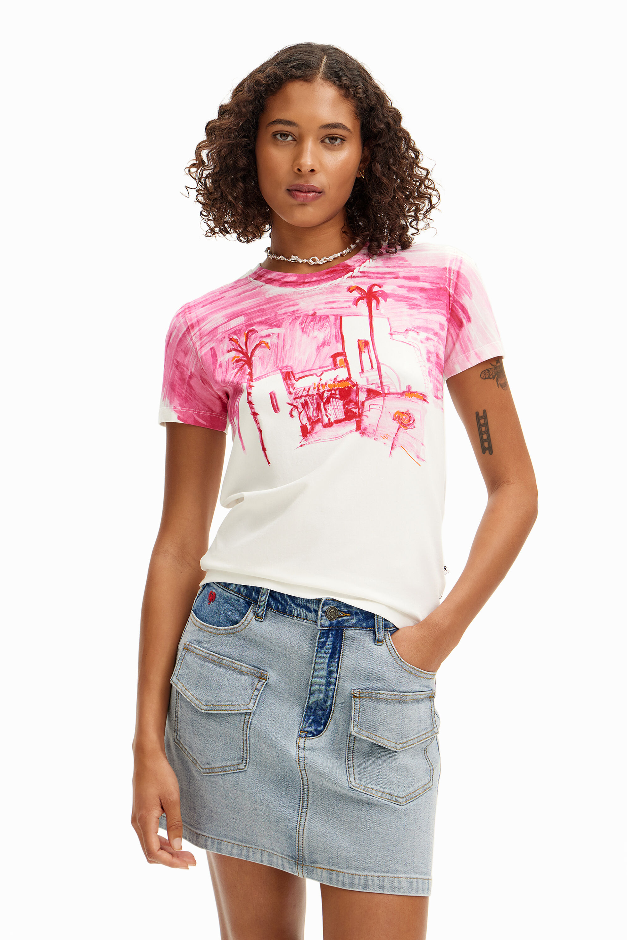 Desigual Mediterranean landscape T-shirt