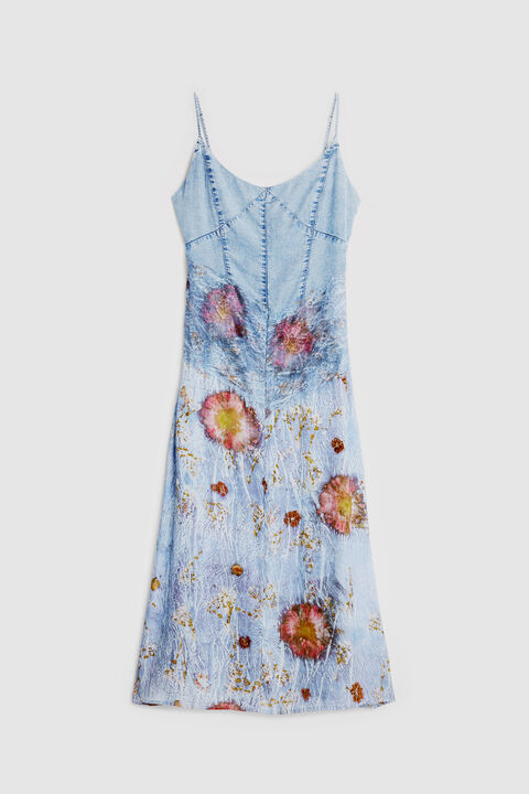 TWO-MATERIAL STRAPPY DRESS