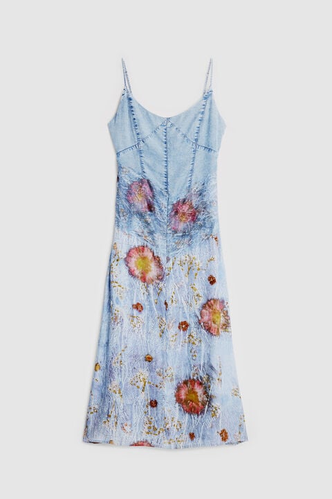 TWO-MATERIAL STRAPPY DRESS
