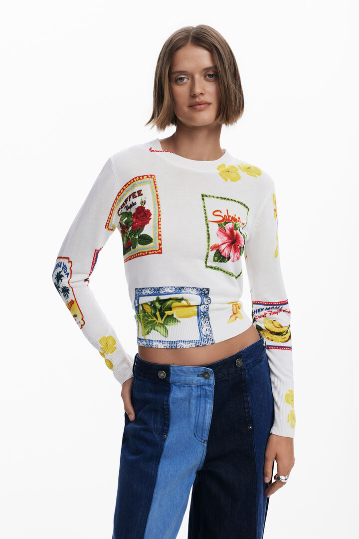 Tropical stamps sweater