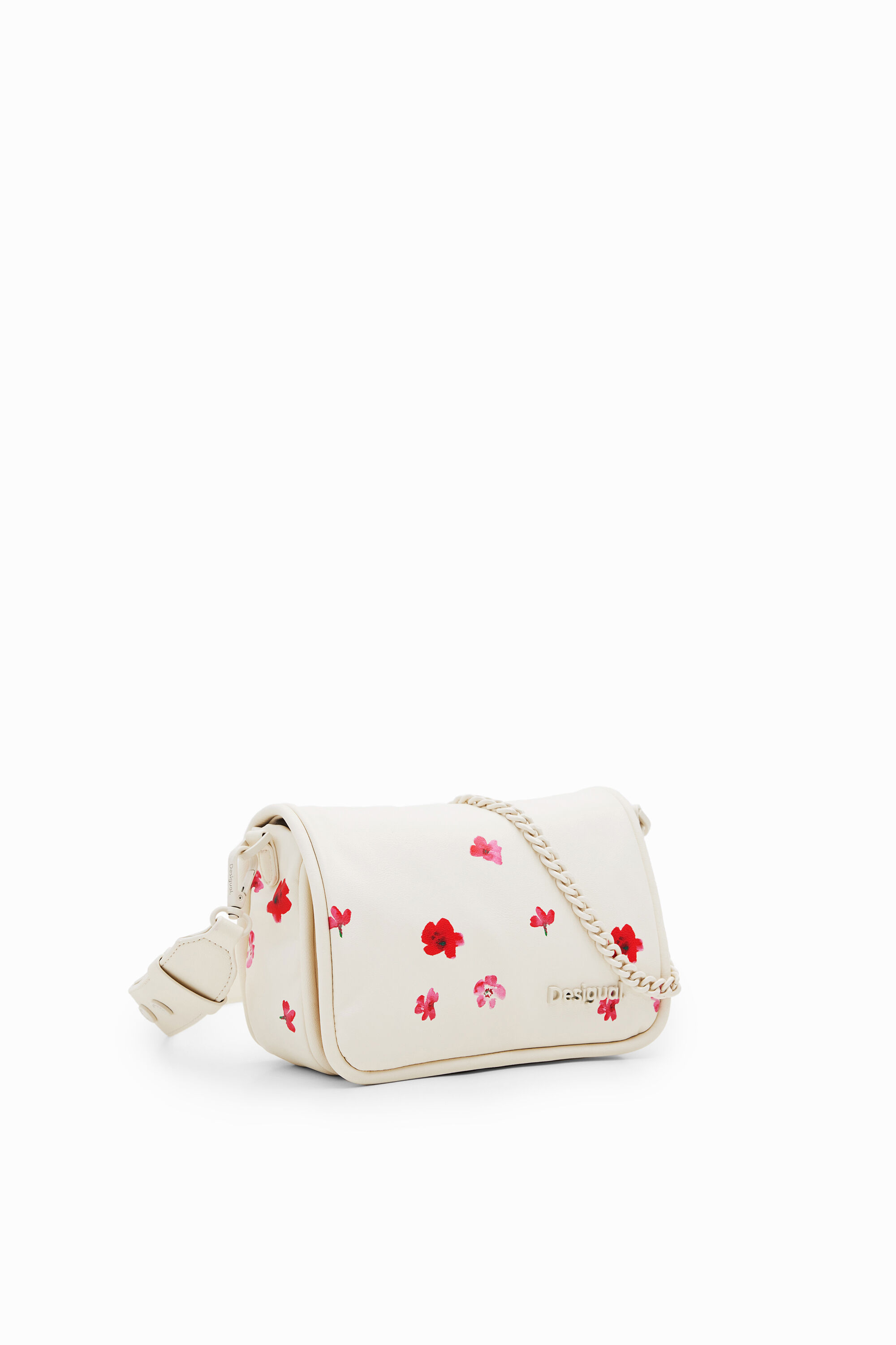 S padded floral crossbody bag - WHITE - U