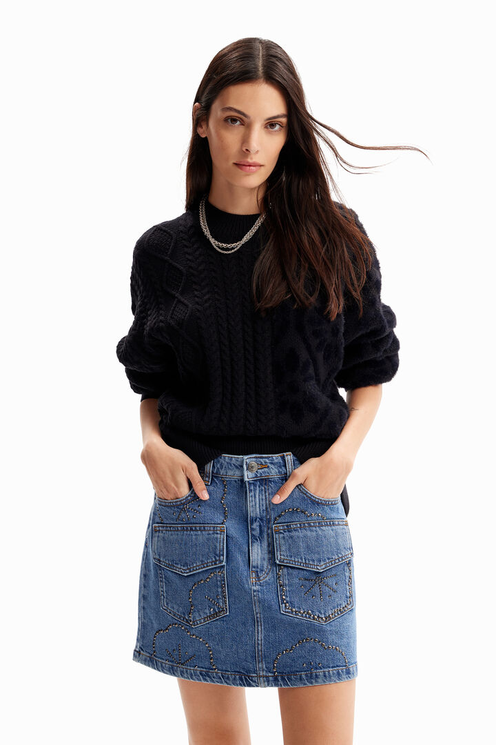 Oversize combination pullover