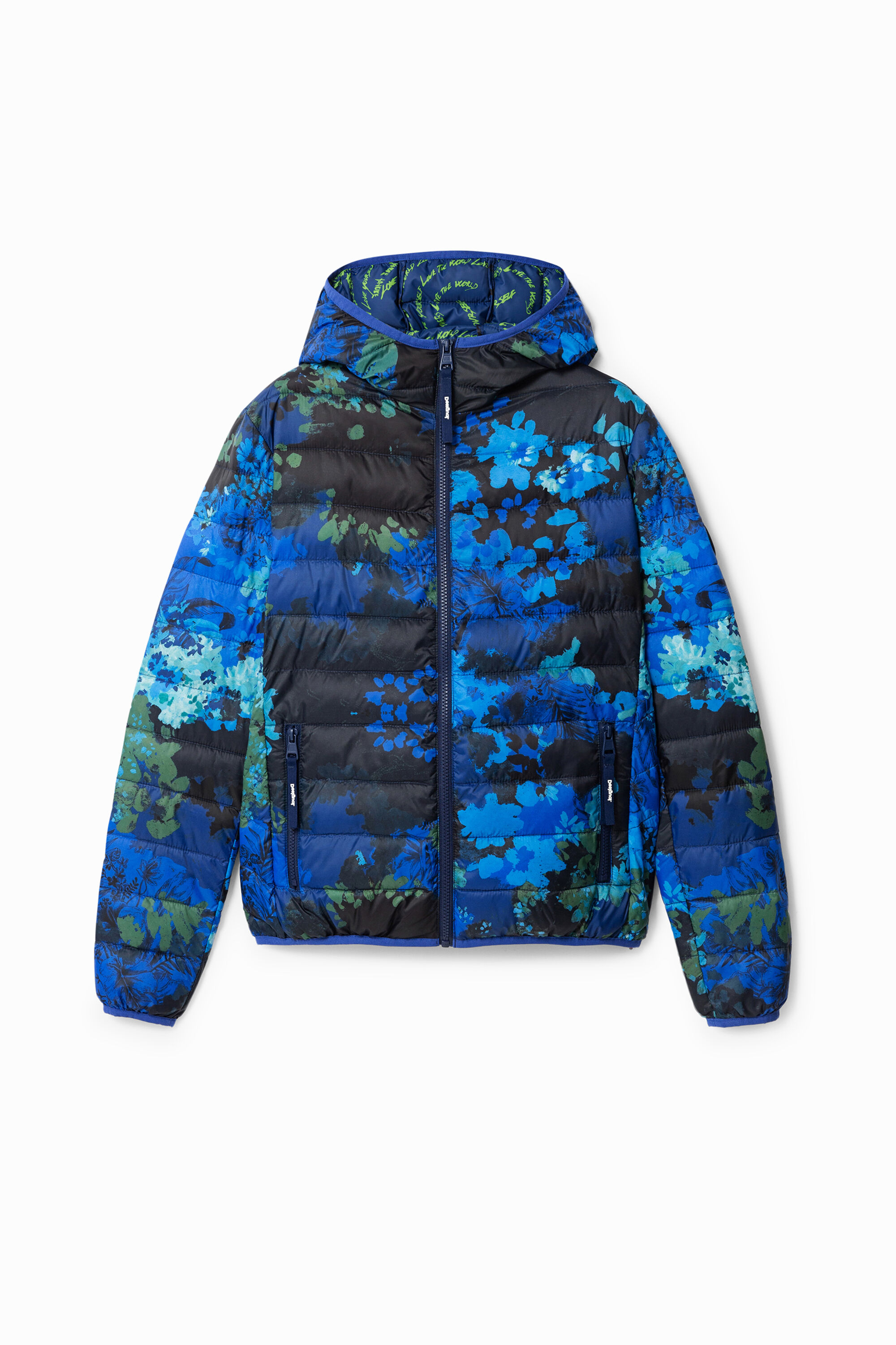 Floral print eco padded jacket