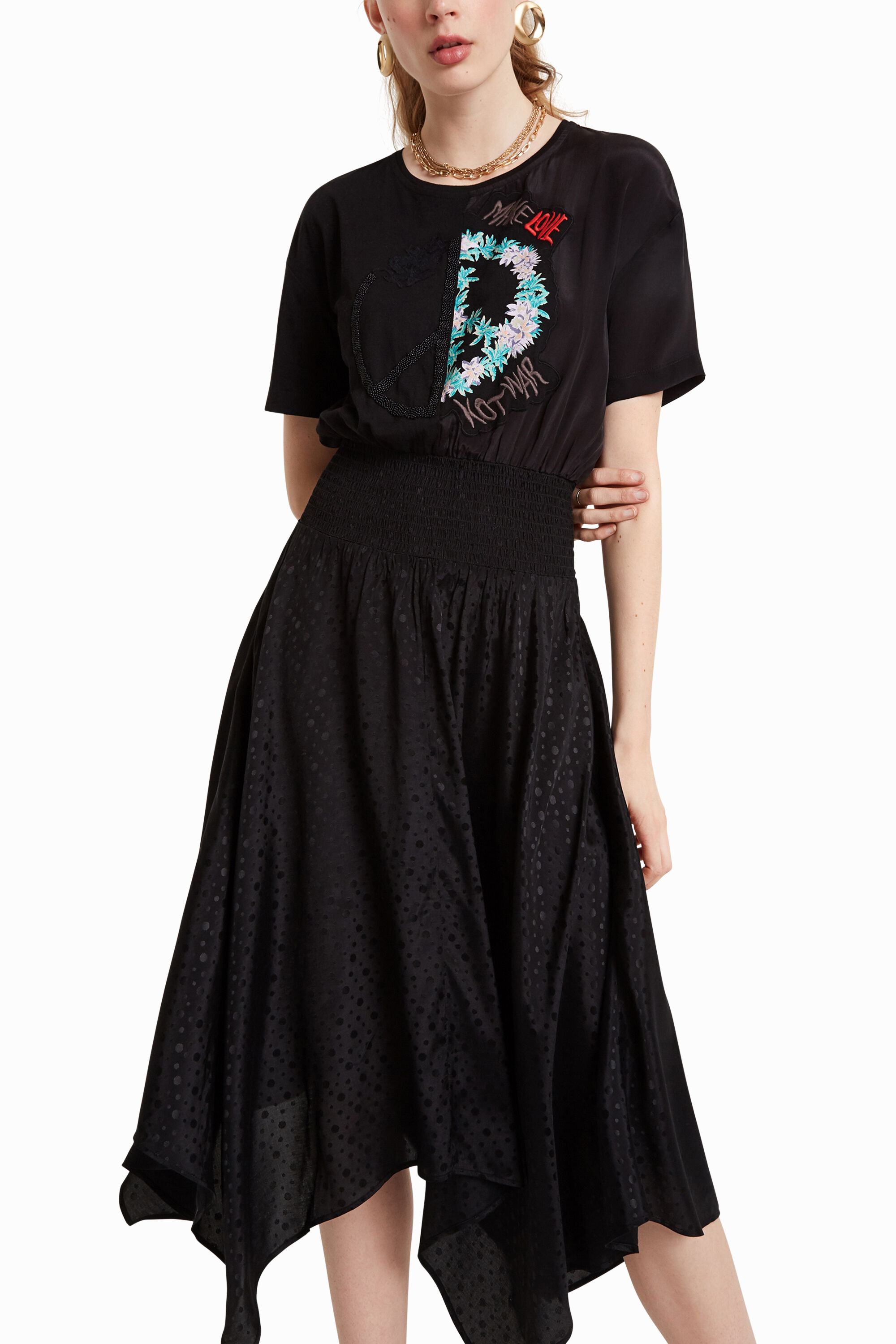 Asymmetric effect 2 piece dress