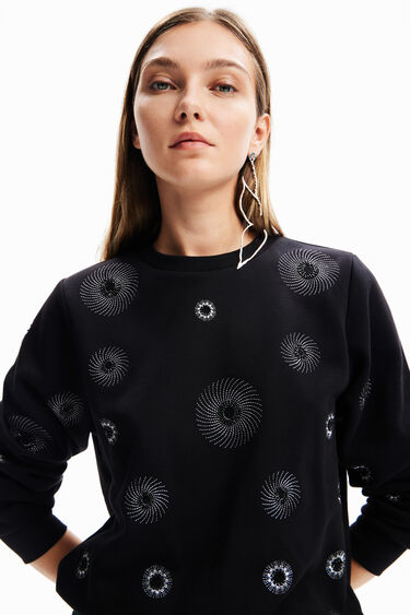 Geometric embroidered sweatshirt | Desigual