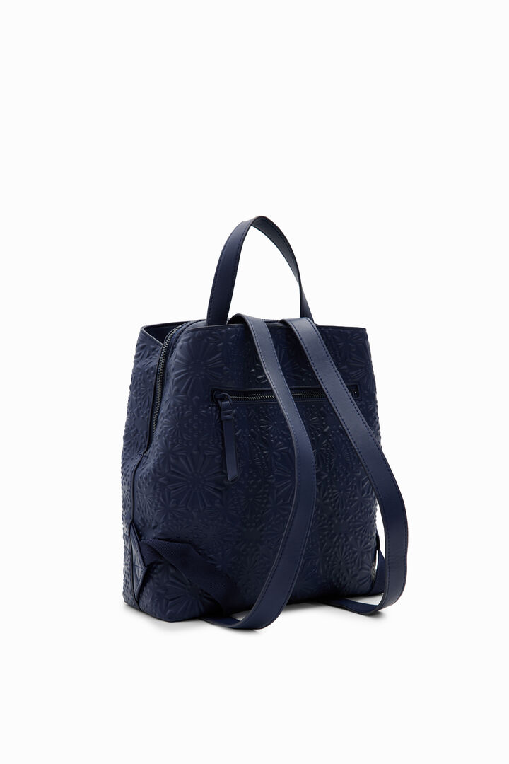 Small geometric embossed backpack | Desigual