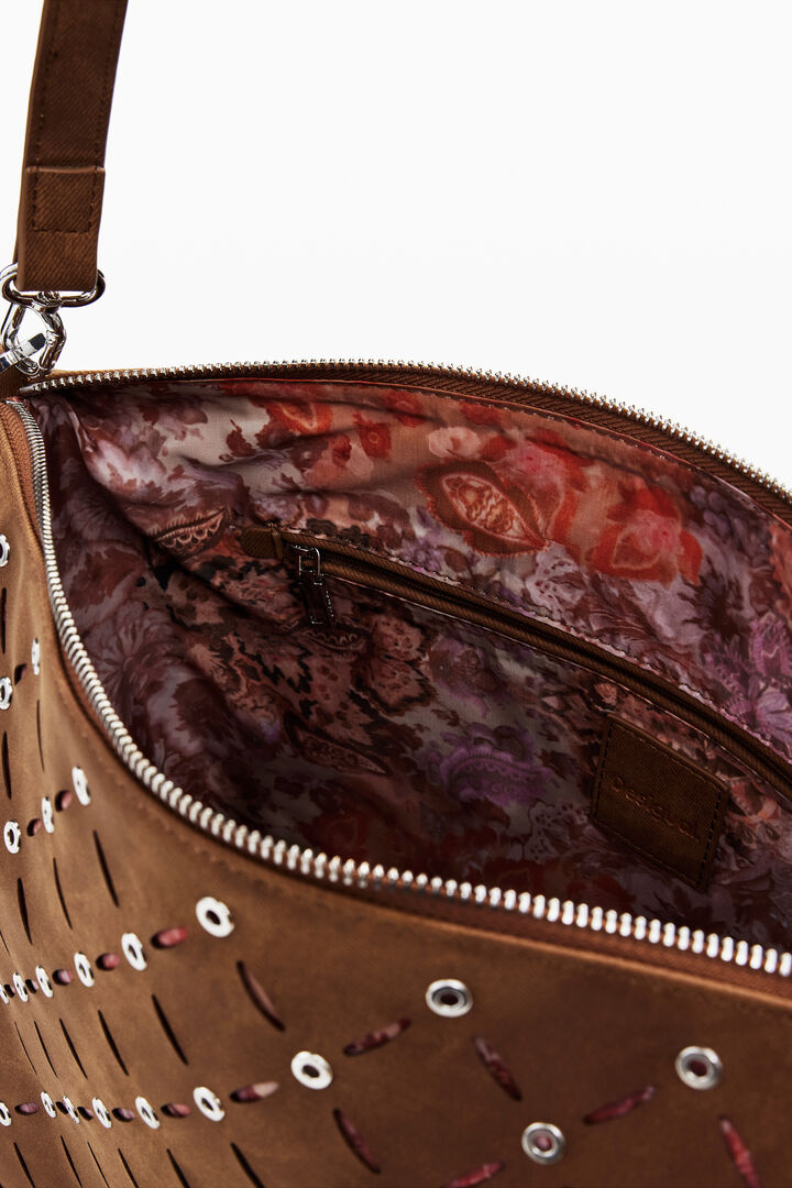 Bolsa média com efeito de pele perfurada | Desigual