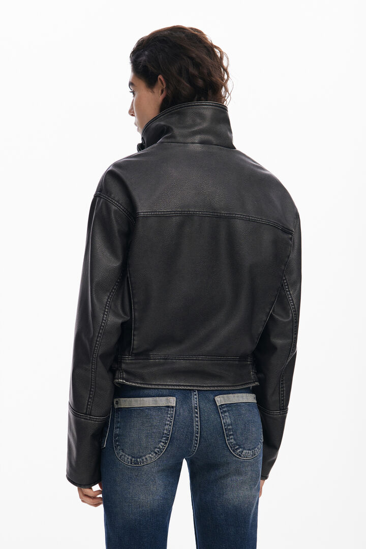 Oversized leather-effect biker jacket | Desigual