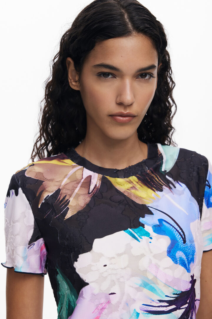 Camiseta flores textura | Desigual