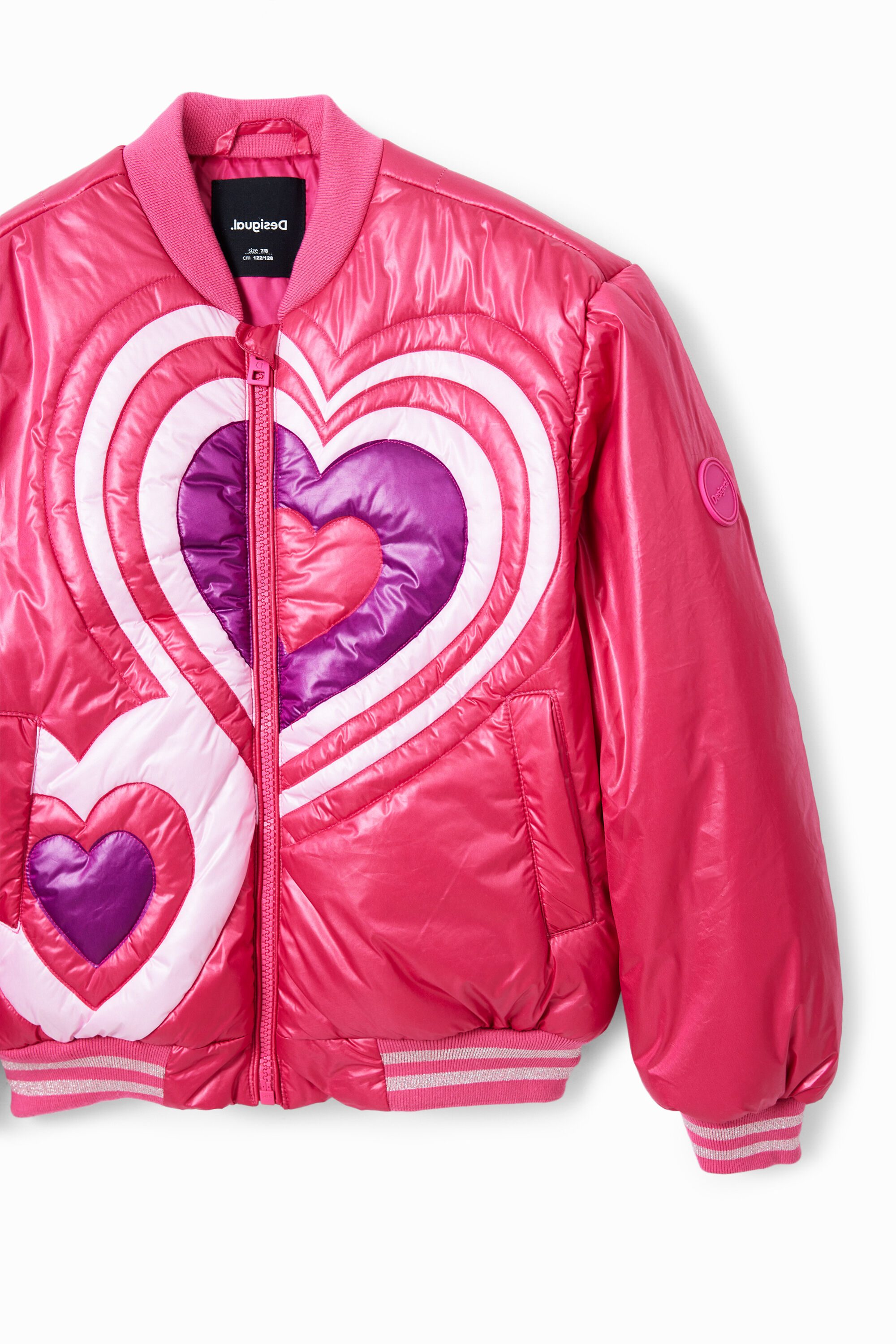 Quilted heart bomber jacket