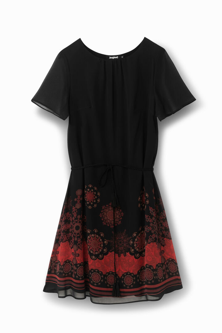 Chiffon jurk met ceintuur | Desigual