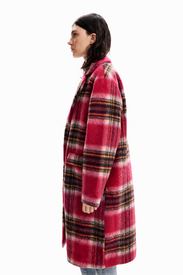 Plaid wool coat | Desigual
