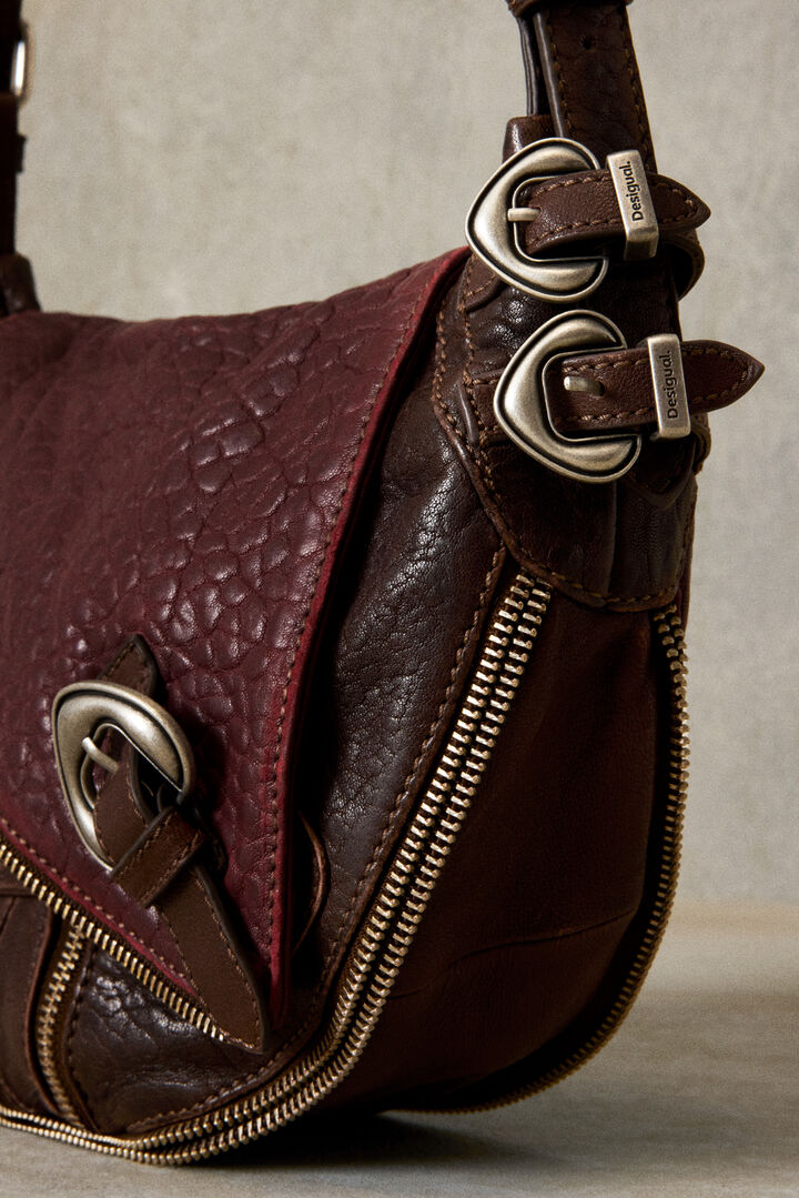 Sac moyen en cuir textures studio | Desigual