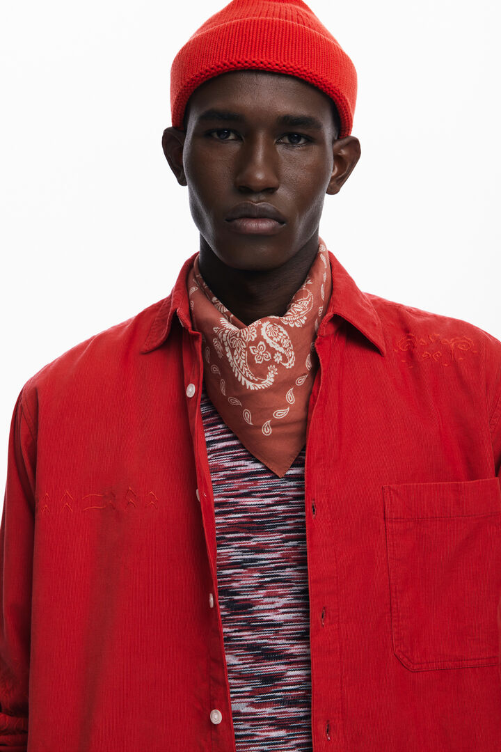 Red embroidered shirt | Desigual