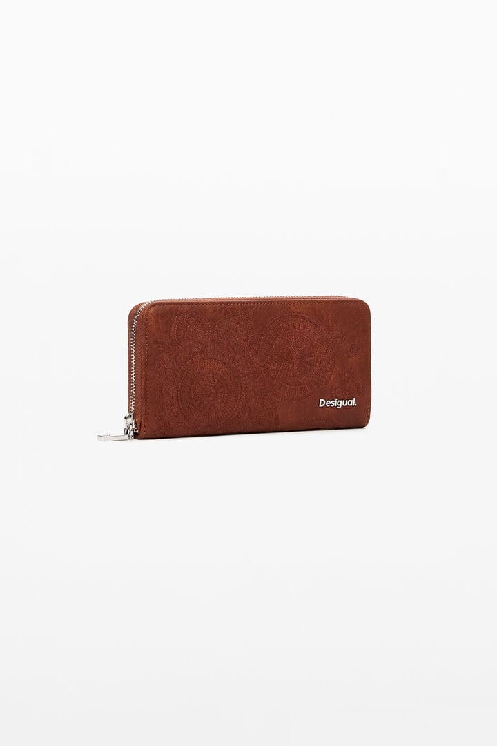 Large wallet with embroidered flowers | Desigual