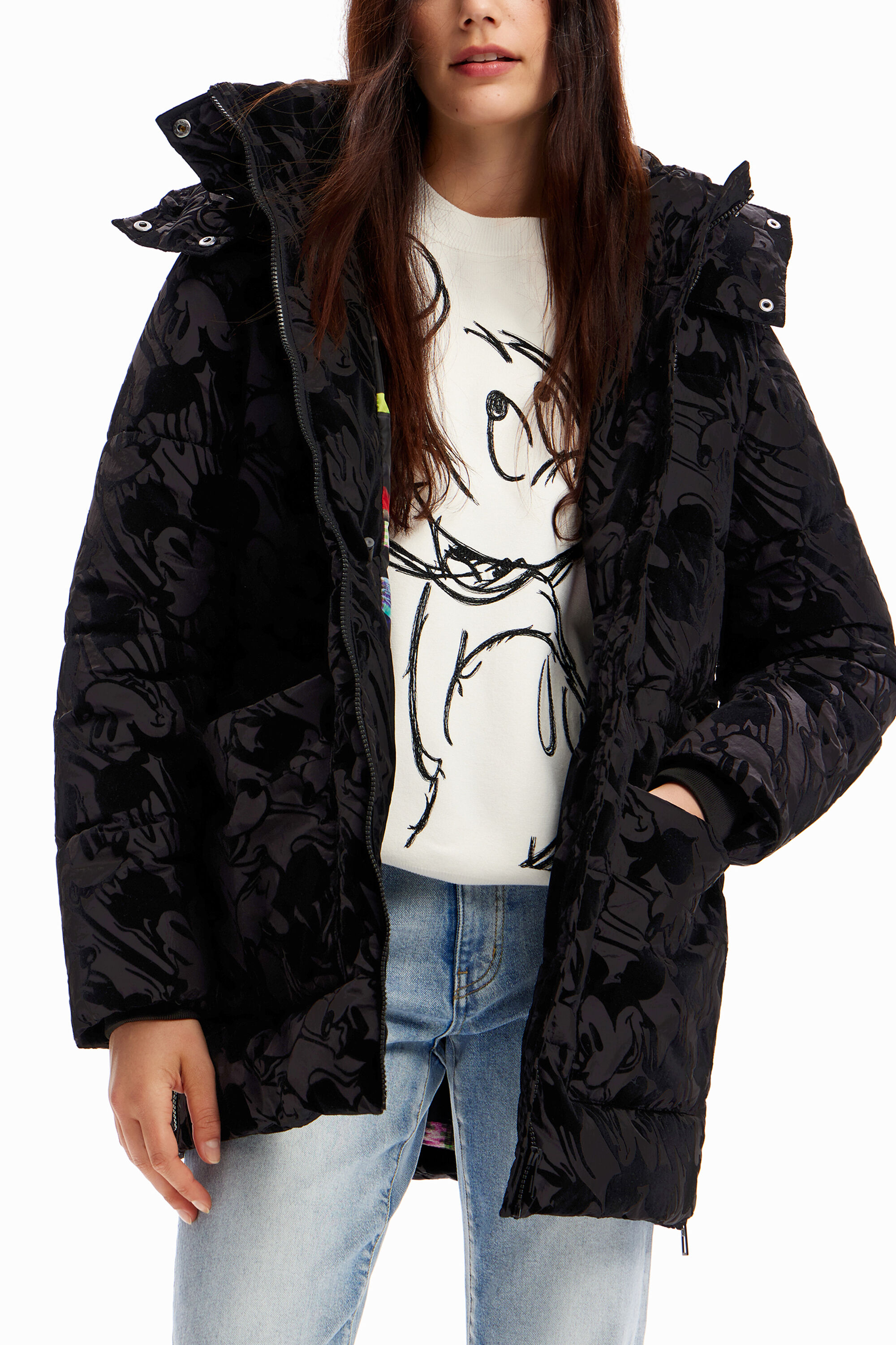 Mickey mouse quilted jacket for women online