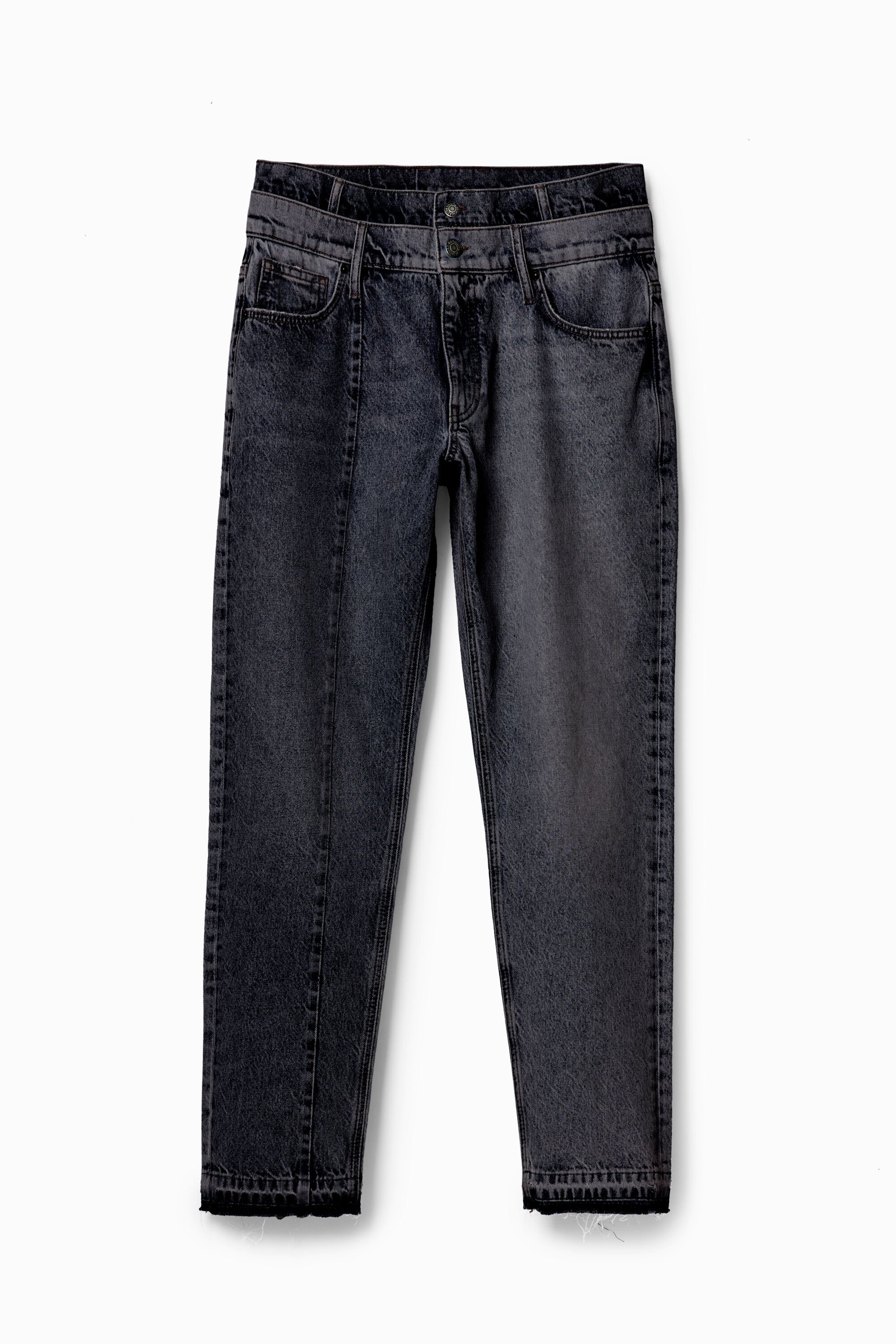 Karotten-Jeans doppelter Bund
