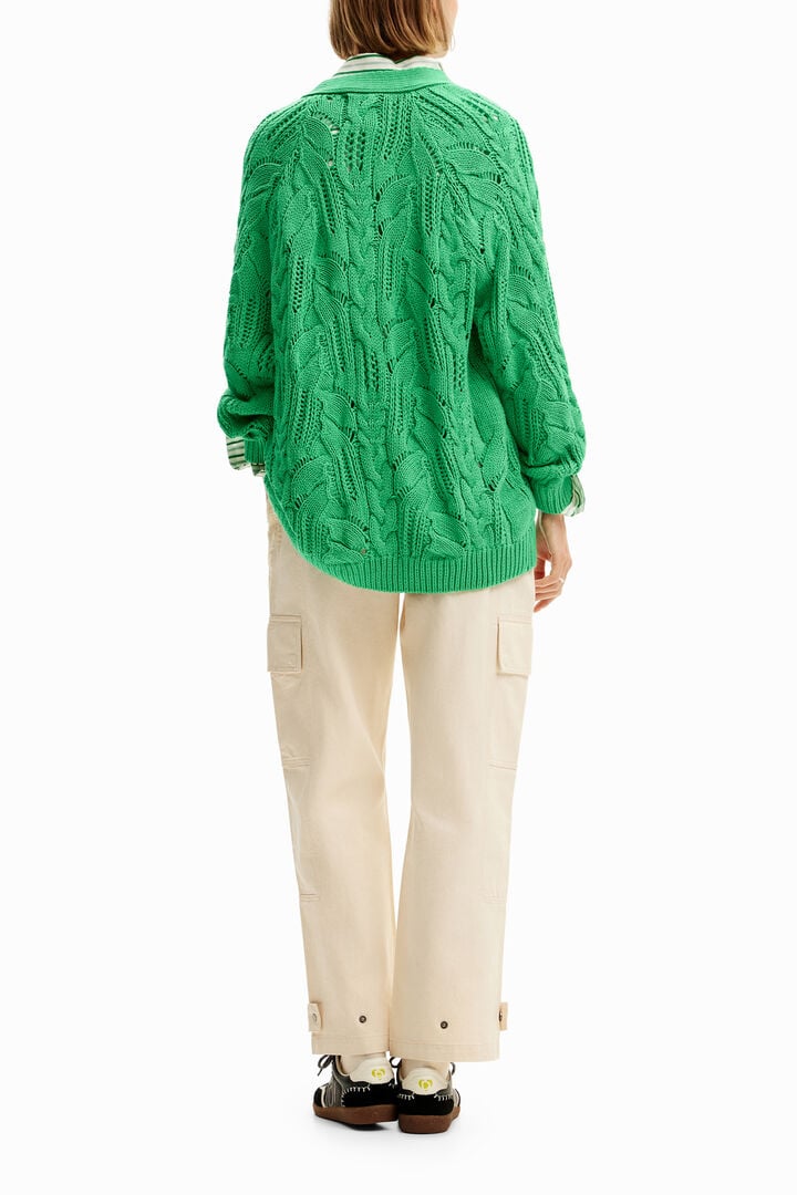 Cardigã oversize pormenores abertos | Desigual