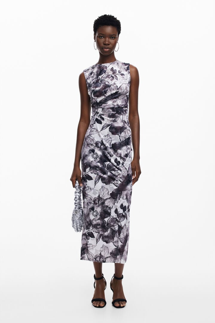 Vestido midi flores