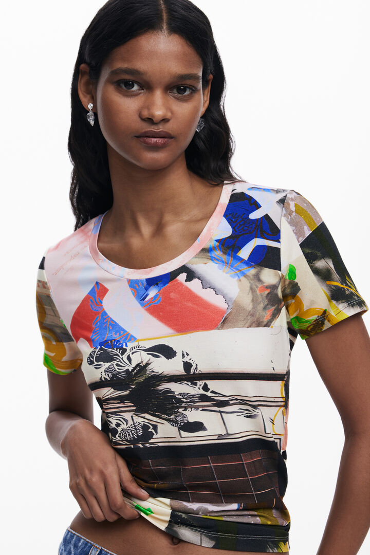 Camiseta estampado collage | Desigual