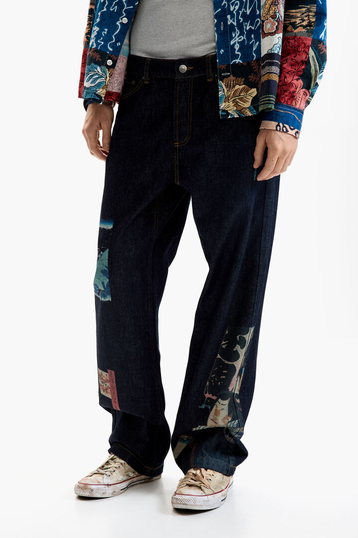 Pantalón vaquero estampado oriental | Desigual