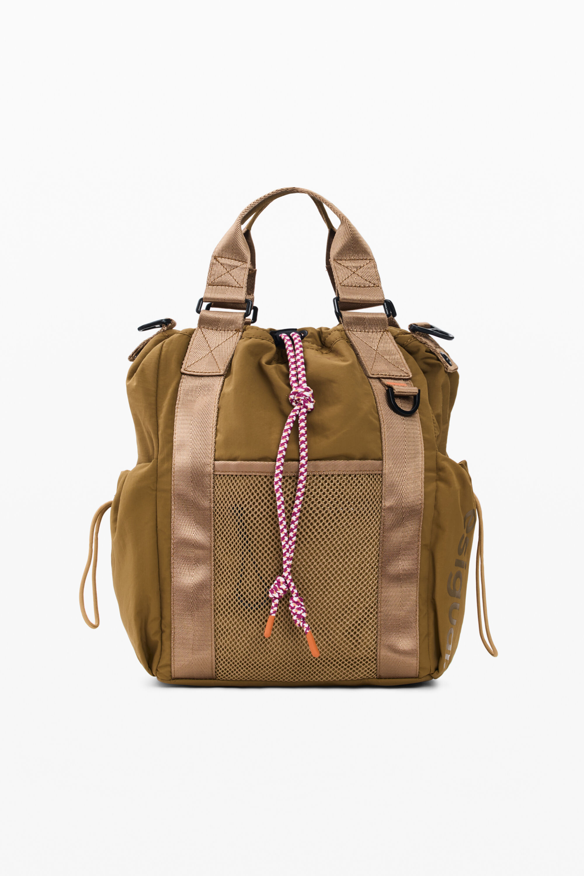 Mochila mediana multiposición nylon - BROWN - U