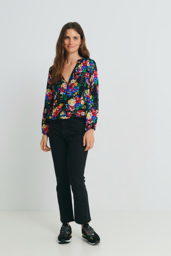 3/4 sleeve floral blouse | Desigual