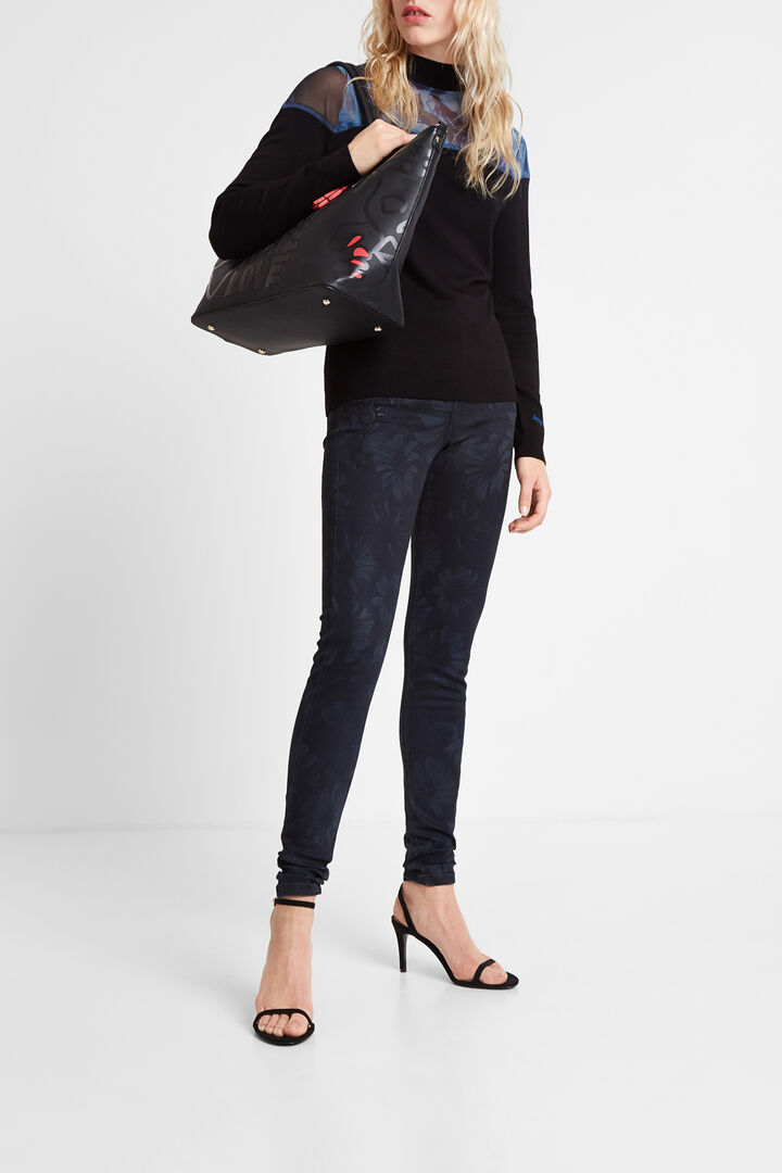 Viskose-Pullover mit Perkins-Kragen | Desigual