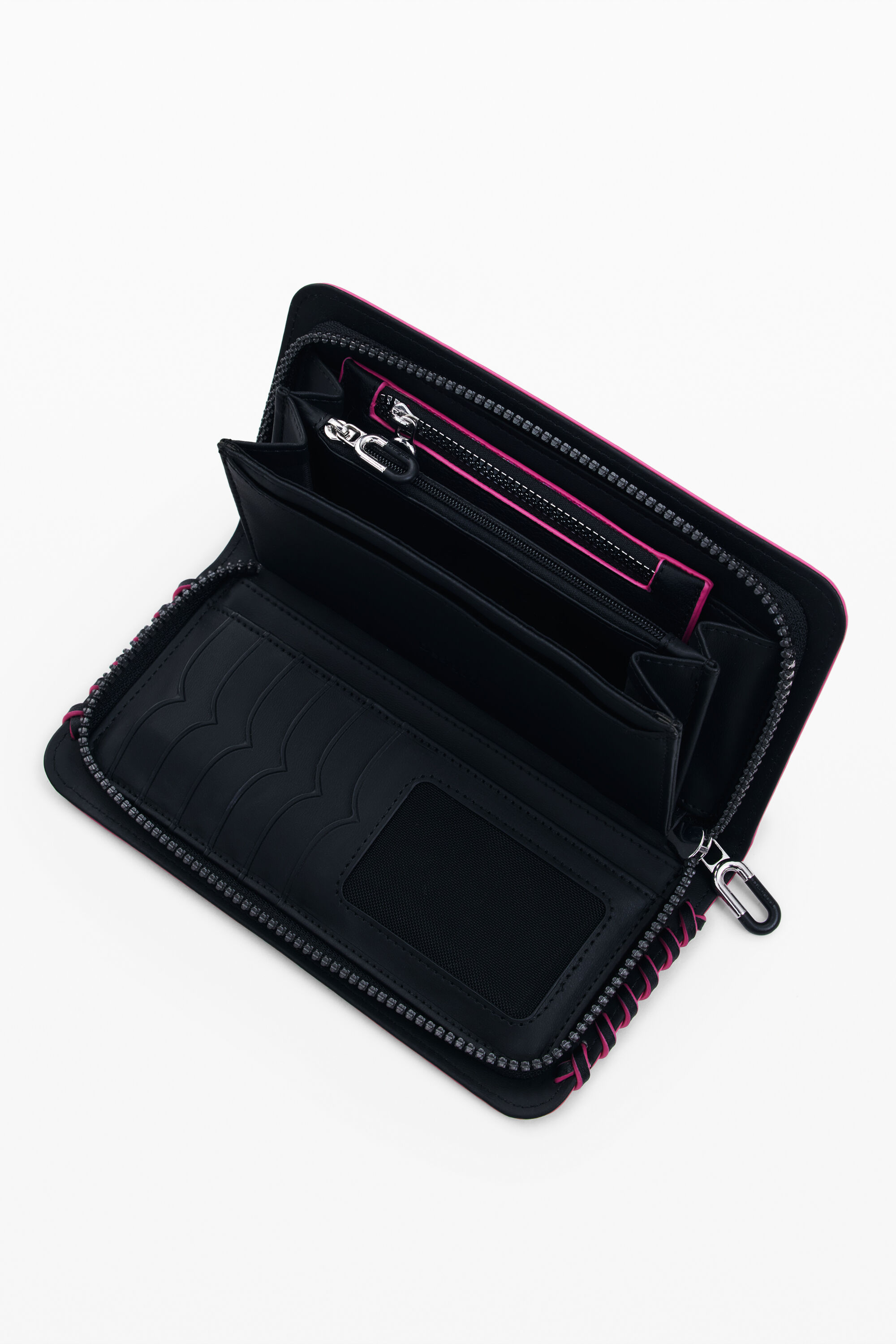 Desigual Medium Braided Faux Leather Wallet In Black