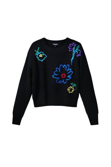 Embroidered floral pullover | Desigual