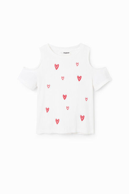 T-shirt découpe cœurs