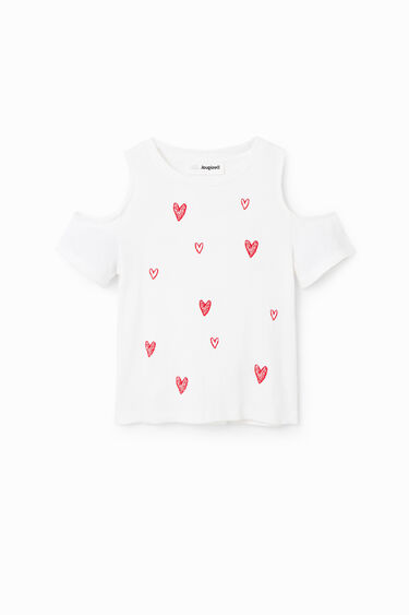 Camiseta cut-out corazones | Desigual