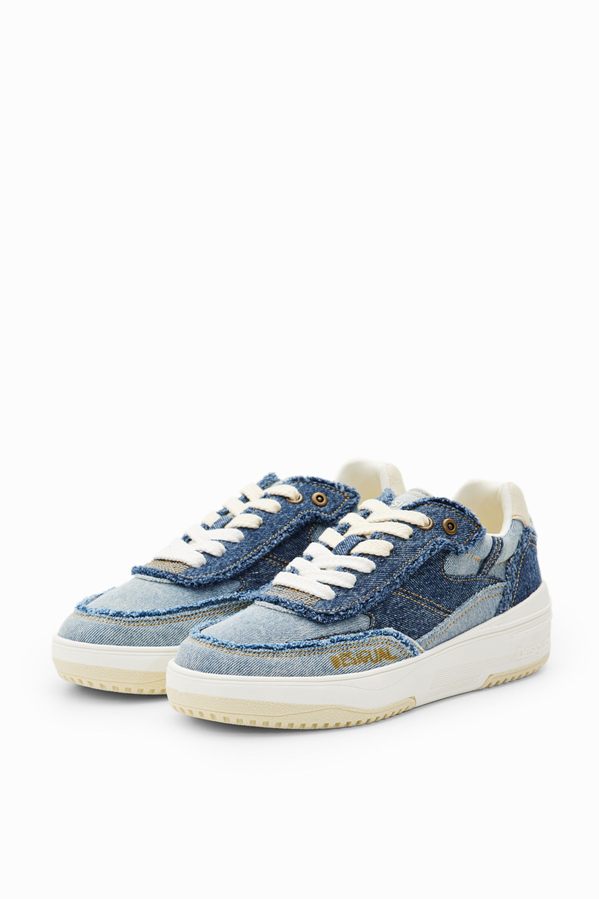 Desigual Retro sneaker denim patch - BLUE