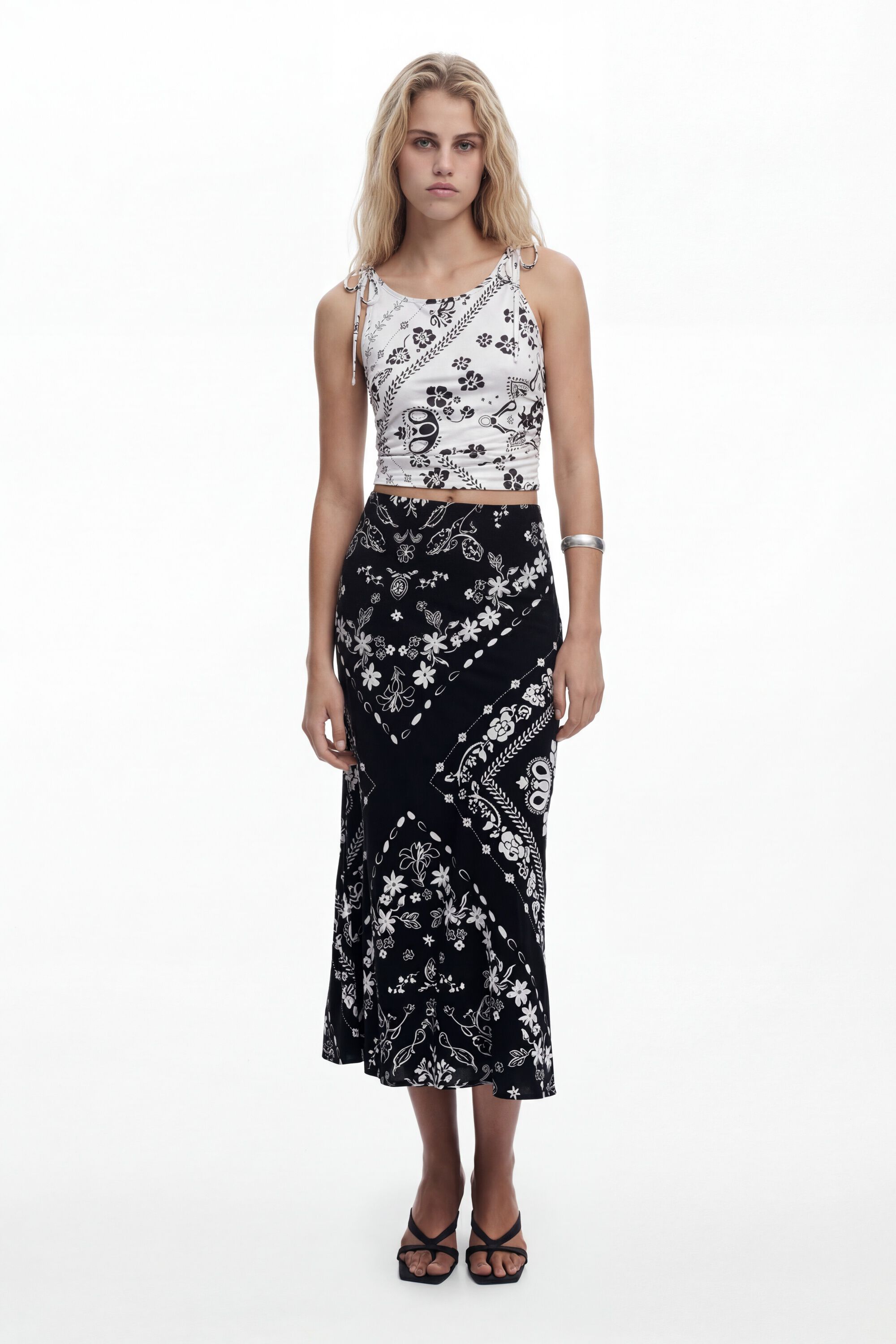 Desigual, Falda bandana negra, Viscosa, Negro