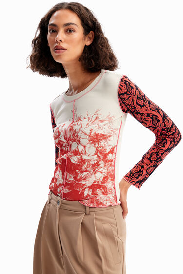 Slim long-sleeve ribbed T-shirt | Desigual