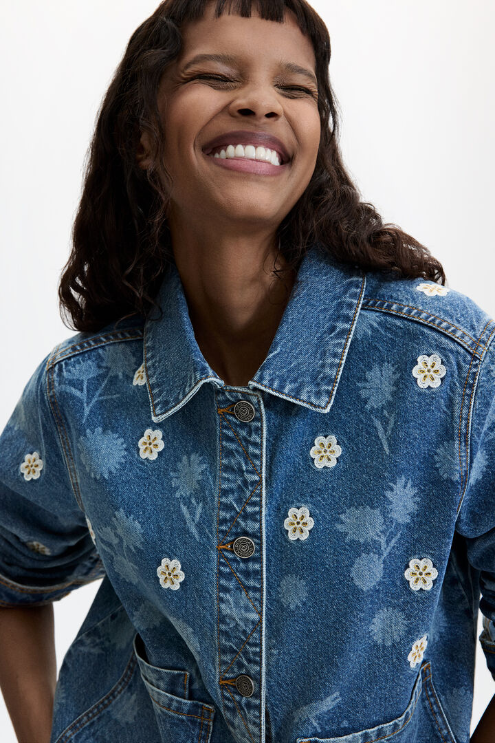 Jaqueta denim 100% algod&atilde;o