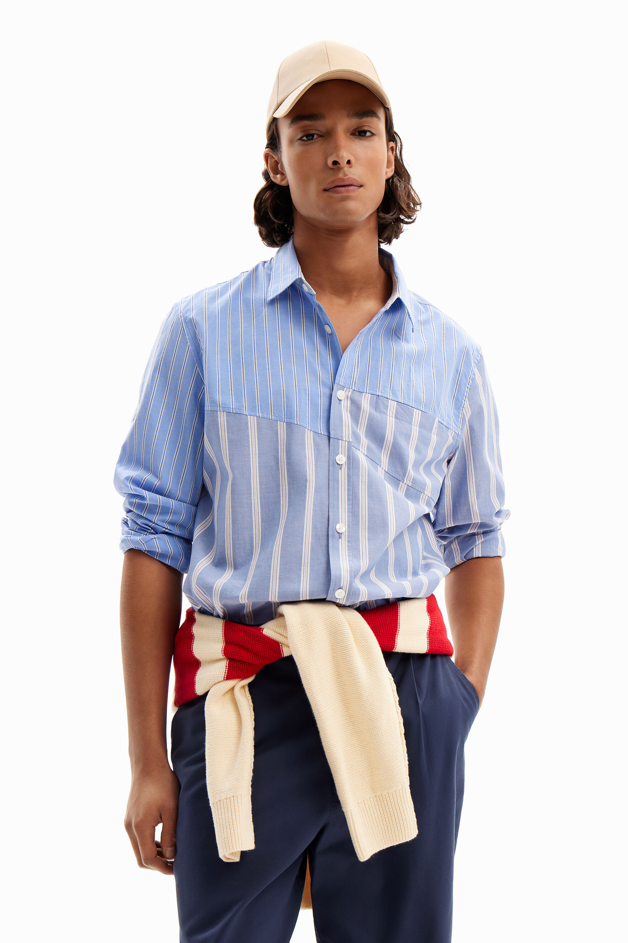Camicia top patchwork uomo
