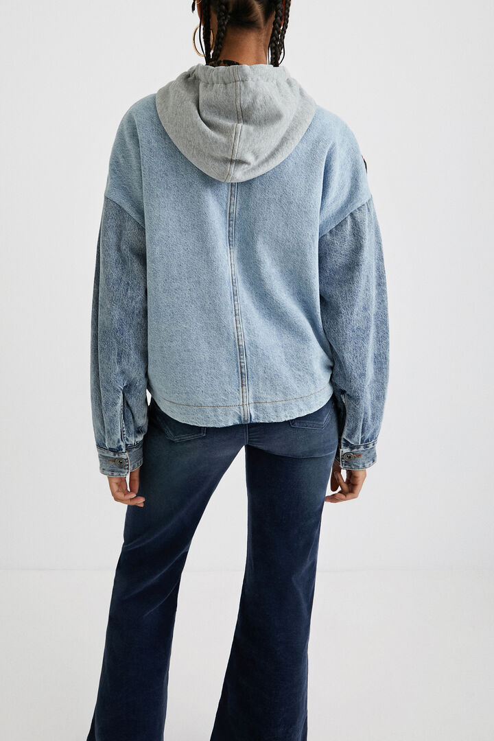 Oversize denim hooded jacket | Desigual