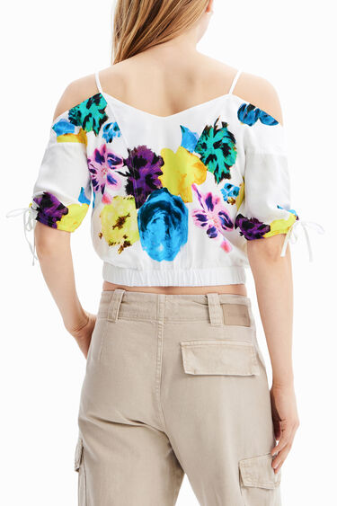 Brusa curta frunzit flors M. Christian Lacroix | Desigual