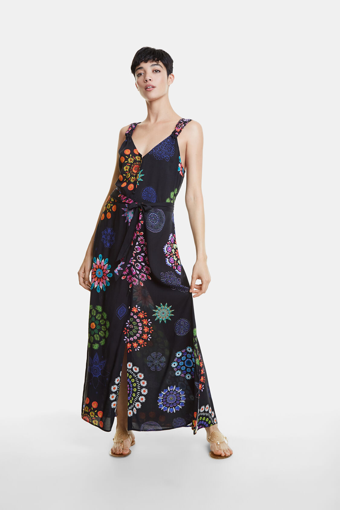 Long Beach Dress With Mandalas Desigual Com