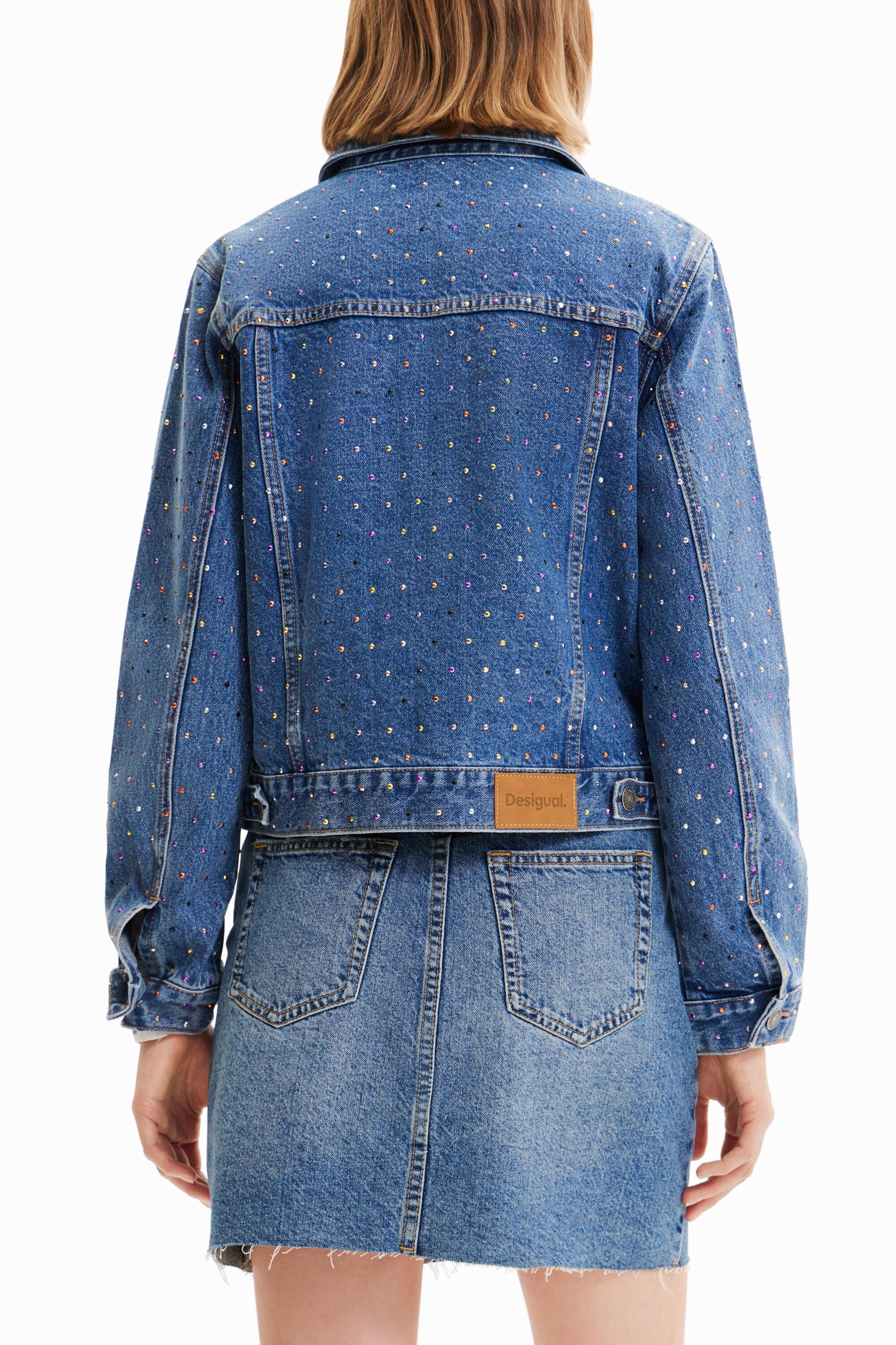 Women's Studded denim trucker jacket I Desigual.com