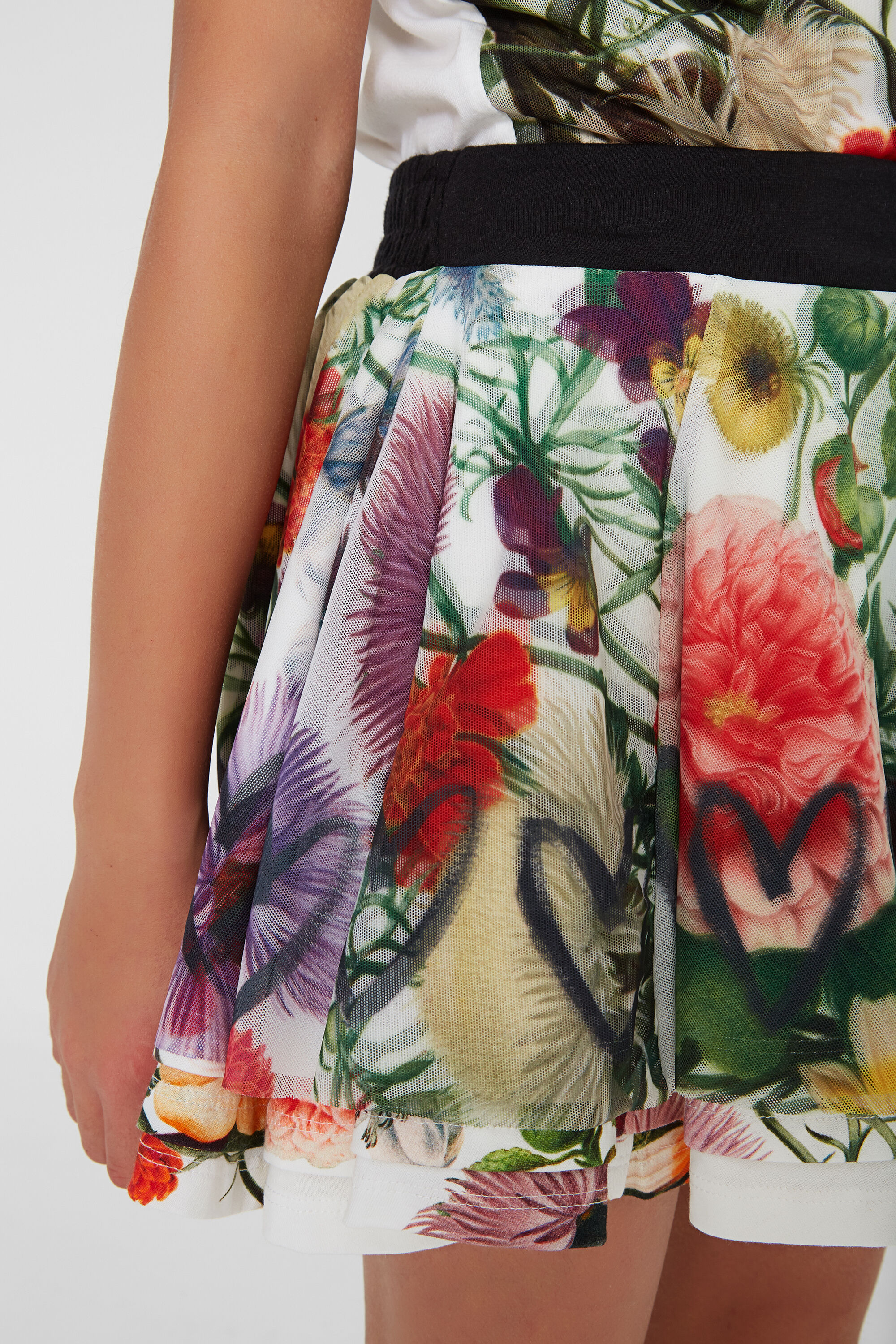 Mesh layered 2025 skirt short