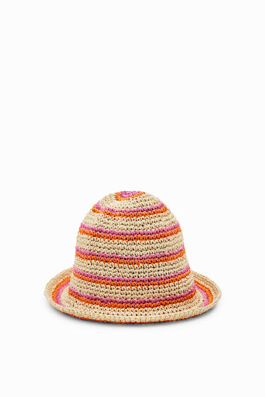 Striped raffia bucket hat | Desigual