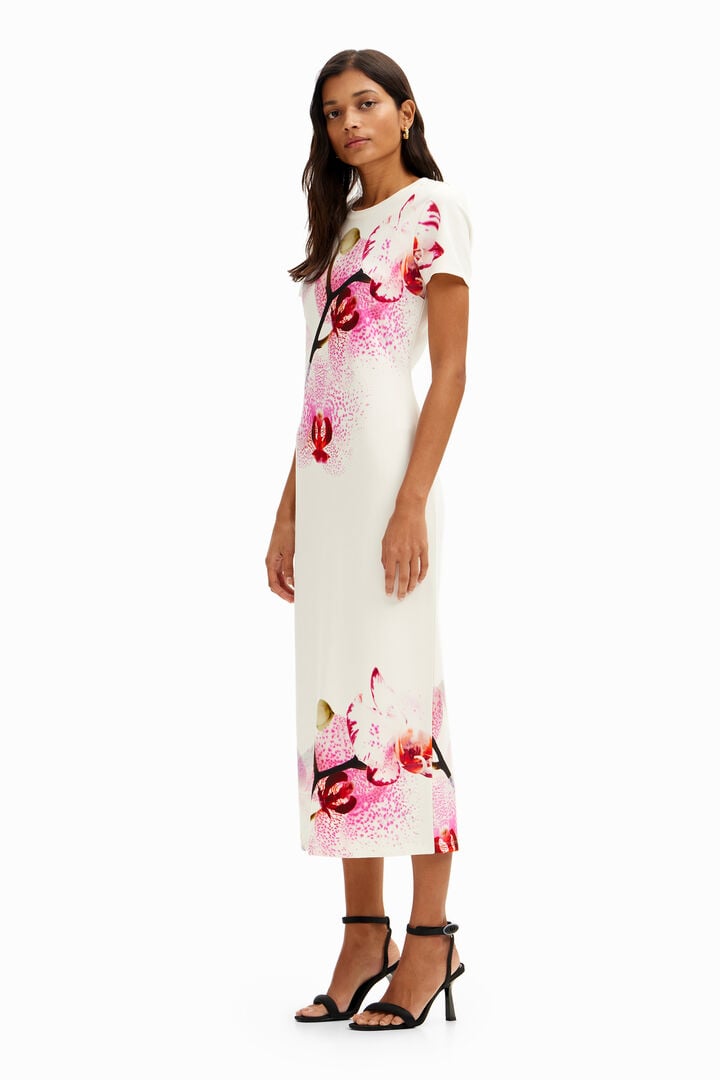 Robe midi orchidées M. Christian Lacroix | Desigual