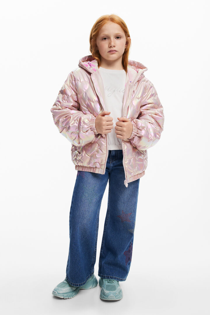 Metallic quilted coat