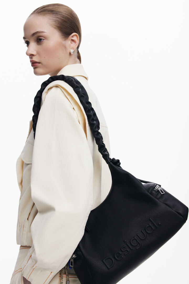 Sac logo 3D à anse froncée moyen | Desigual