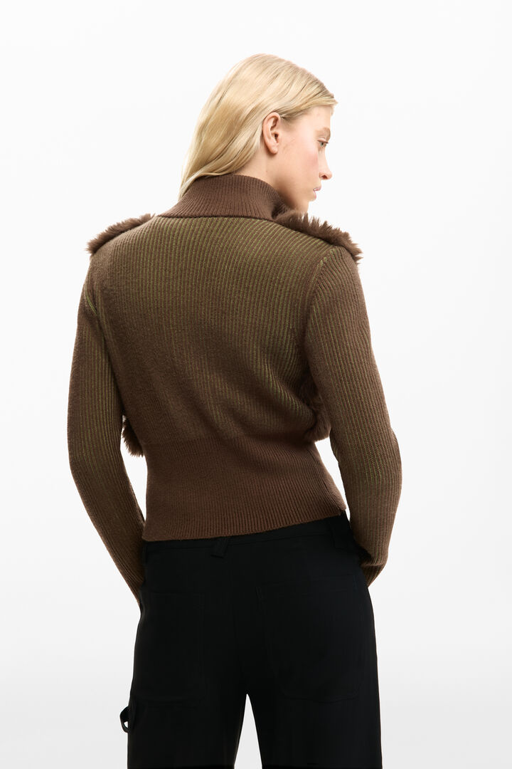 KNIT SWEATER WITH FUR | Desigual