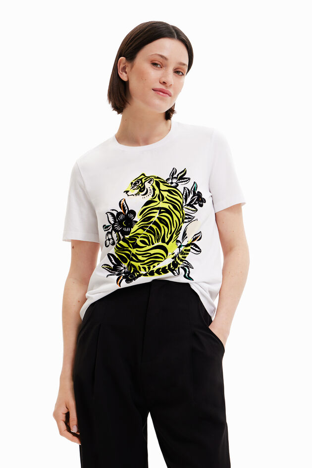 Koszulka z krótkim rękawem i motywem tygrysa