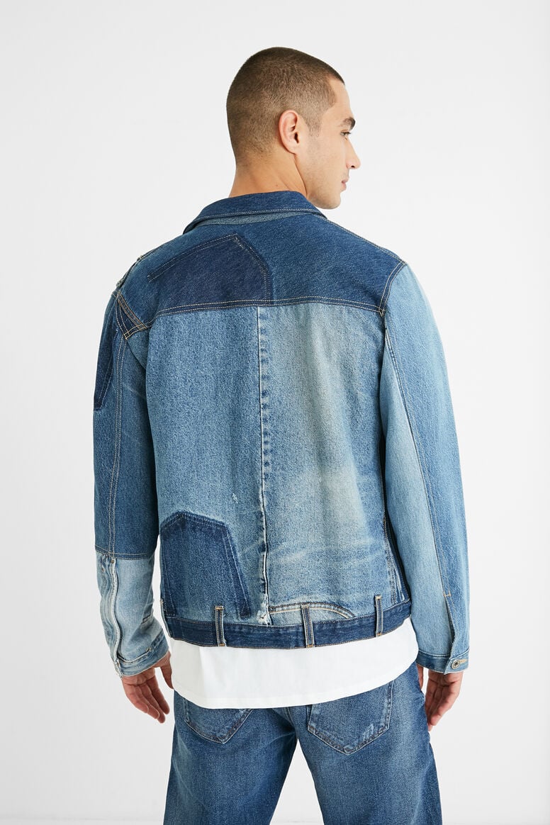 Upcycled patch denim jacket | Desigual